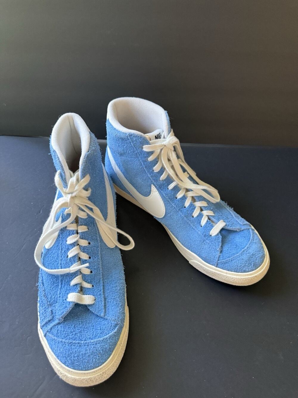 Nike Blazer '77 Premium Mid University Blue HF3157-400 Hairy Suede Mens Size 10